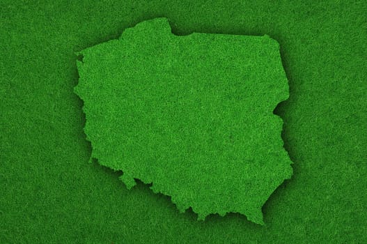 Map of Poland on green felt