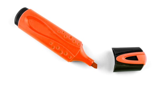 Colored markers on a white background