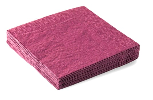 red napkins isolated on white background