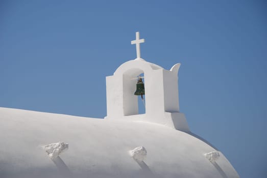Bell tower on a Greek Orthodox Chappel on the Greek island of Santorini