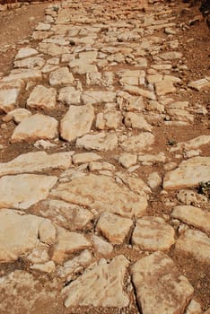 A historic,ancient road from Roman times on the Greek island of Crete.