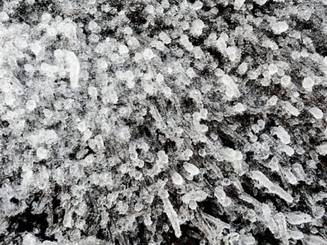 frozen raindrops, freezing rain close-up
