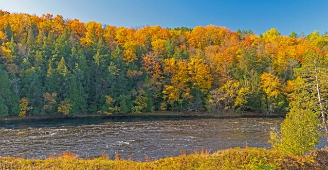 Colors of the North Woods in Fall on the Menominee River in Michigan