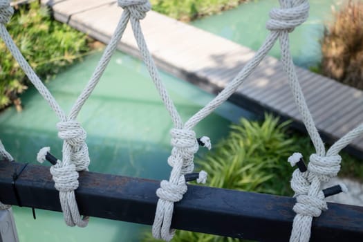 Canopy bridge on summer field, stock photo