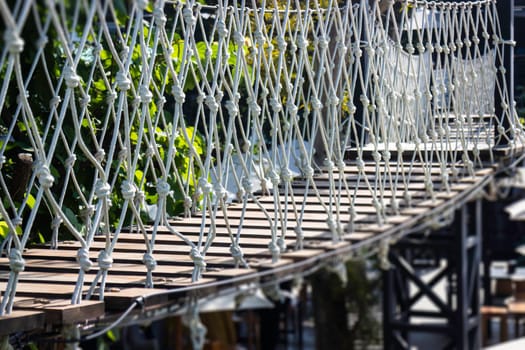 Canopy bridge on summer field, stock photo