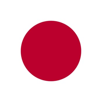 Square Japanese flag. Official state symbol of country. Official colors.