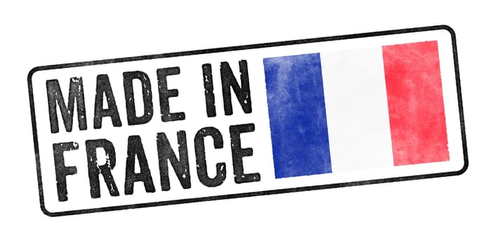 Stamp on a white background - Made in France