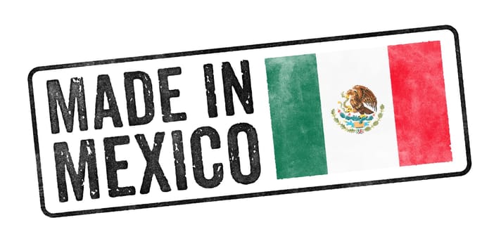 Stamp on a white background - Made in Mexico