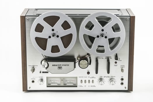 Wetzlar, GERMANY 2020-12-05: AKAI GX 4000D made in JAPAN - Professional studio audio tape.