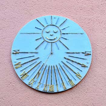 Seligenstadt , Germany - 07 12 2020: Sundial in Seligenstadt
