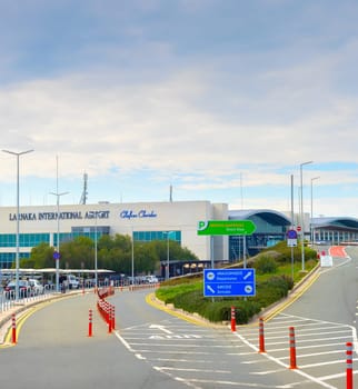 LARNAKA, CYPRUS - FEB 21, 2019: Larnaca International Airport is an international airport and Cyprus  main international gateway