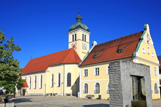 The old town hall is a sight of the town of Marktoberdorf
