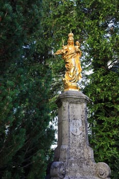 The statue of the Virgin Mary is a sight of the town of Marktoberdorf