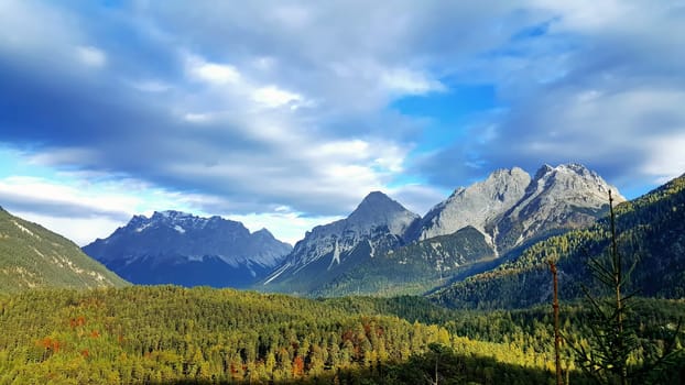 The Fernpass at Blindsee with a view of the Zugspitze