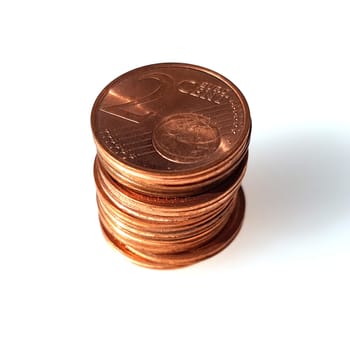 Euromuenzen, zwei cent