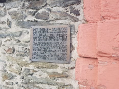 Schild, Residenzschloss, Schloss, Jahr 1614 bis 1653, Altstadt, Idstein