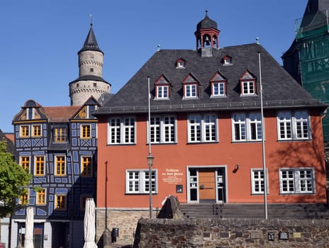 Rathaus, Hexenturm, Bergfried, Das Schiefe Haus, Altstadt, Idstein