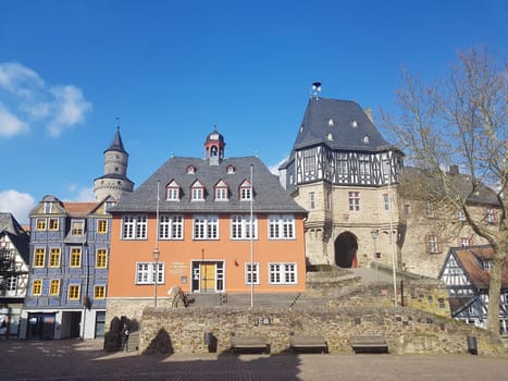 Rathaus, Hexenturm, Bergfried, Das Schiefe Haus, Altstadt, Idstein