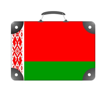 Belarus flag in the form of a travel suitcase on a white background - illustration