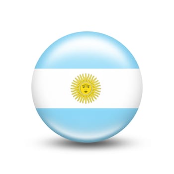 Argentina country flag in sphere with white shadow - illustration
