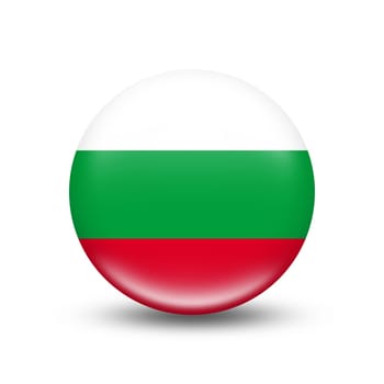Bulgaria country flag in sphere with white shadow - illustration