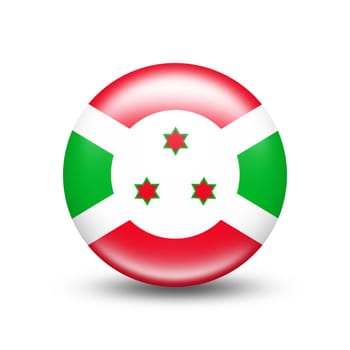 Burundi country flag in sphere with white shadow - illustration