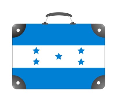 Honduras country flag in the form of a travel suitcase on a white background - illustration