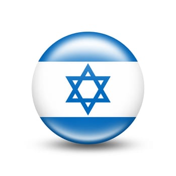 Israel country flag circle with white shadow - illustration