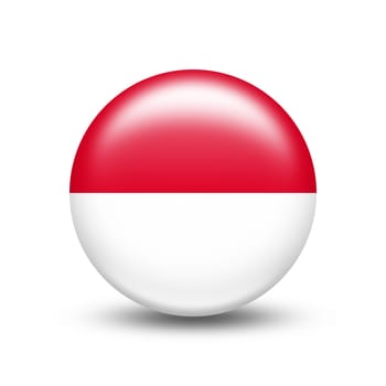 Indonesia Country Flag Circle with White Shadow - Illustration