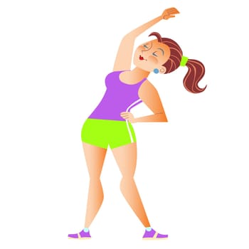 Fat girl doing gymnastics is the sport of gymnastics. Mature woman