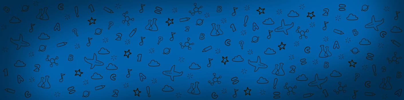 Abstract stylish background with different symbols of study - Illustration