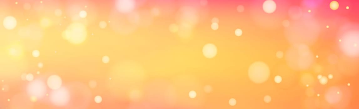Multicolored blurry bokeh on a yellow background - Panorama