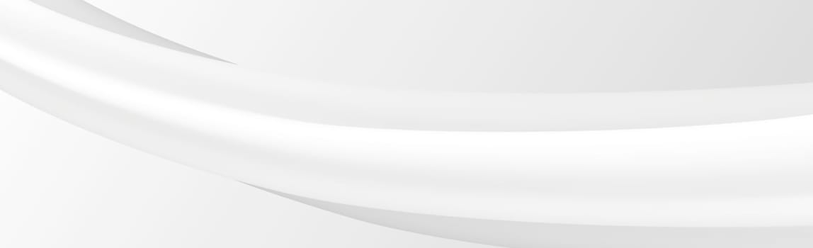 White vector panoramic background with wavy lines and shadows