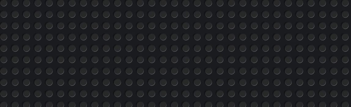Dark black panoramic background with raised objects - illustration