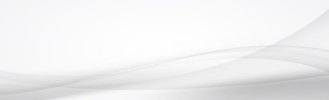 White vector panoramic background with wavy lines and shadows