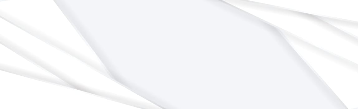 White vector panoramic background with wavy lines and shadows