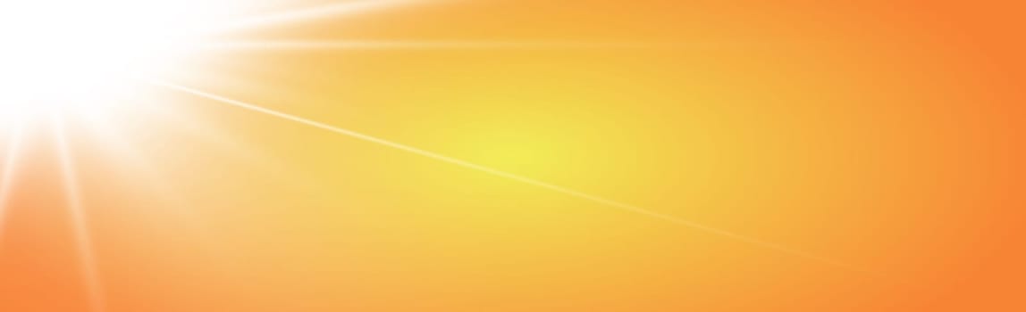 Bright sun on yellow-orange background - Illustration
