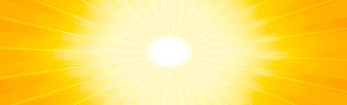 Bright sun on a yellow-orange background