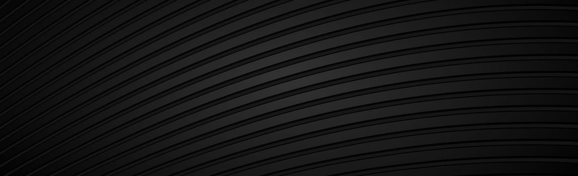 Abstract dark black textured panoramic background - Vector illustration