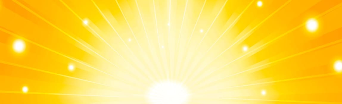Bright sun on a yellow-orange background