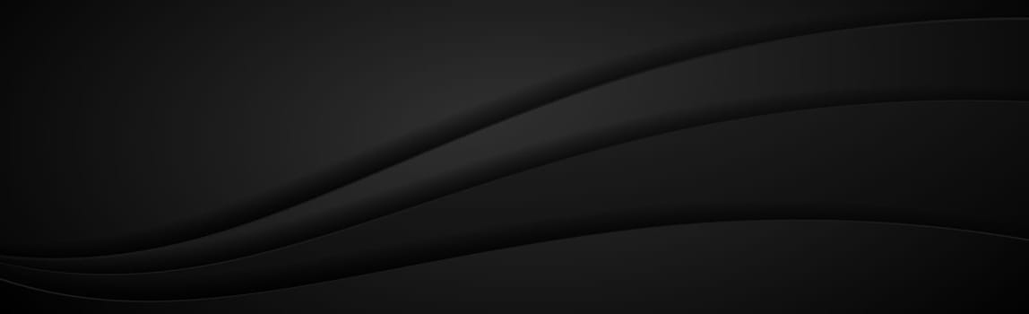 Abstract dark black textured panoramic background - Vector illustration
