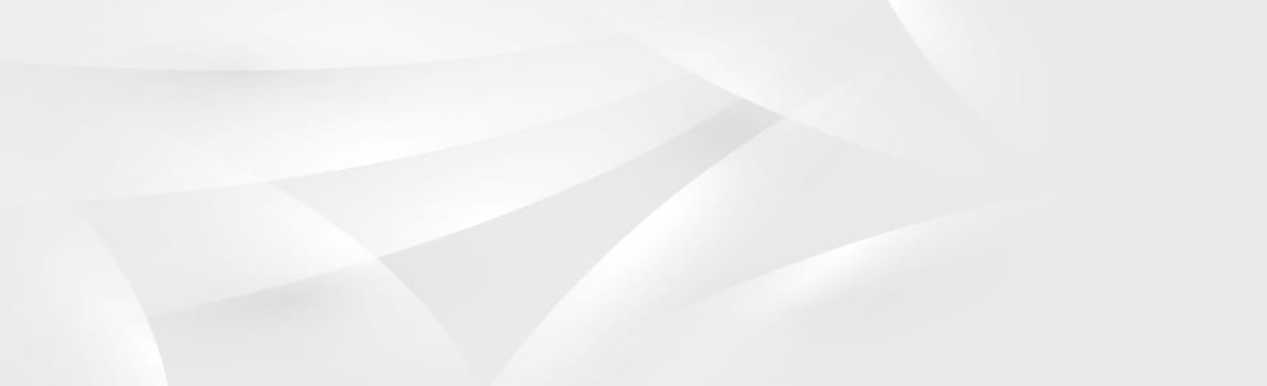 White vector panoramic background with wavy lines and shadows