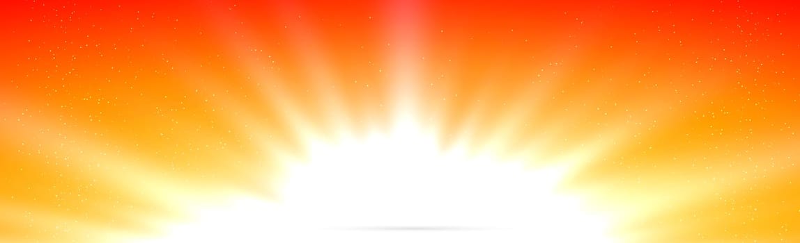 Bright sun on a yellow-orange background