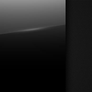 Abstract dark black textured panoramic background - Vector illustration