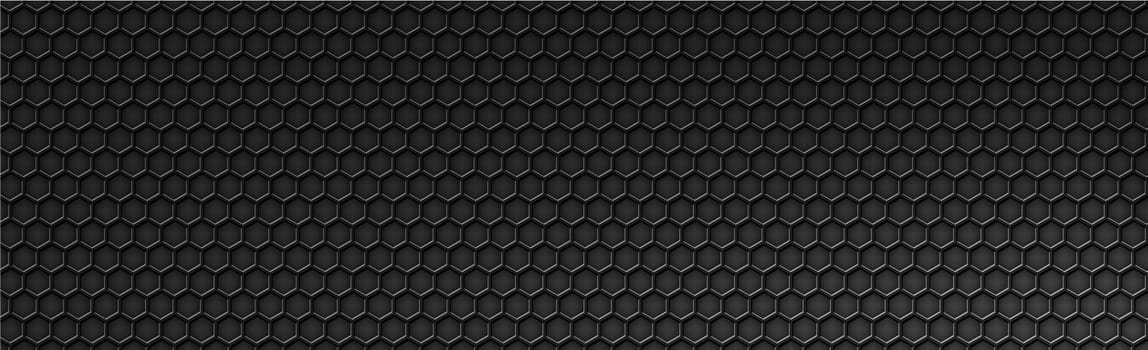 Dark Black Panoramic Background with Perforated Holes - Illustration