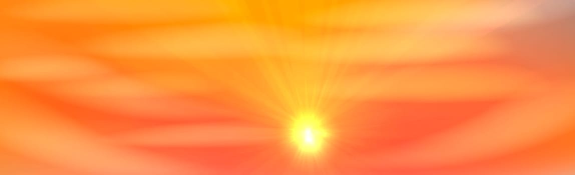 Bright sun on a yellow-orange background