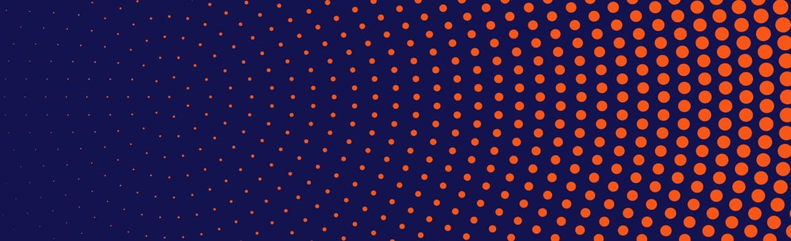 Many dots on a blue panoramic background - Vector illustration
