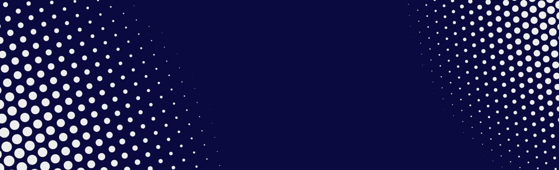 Many dots on a blue panoramic background - Vector illustration