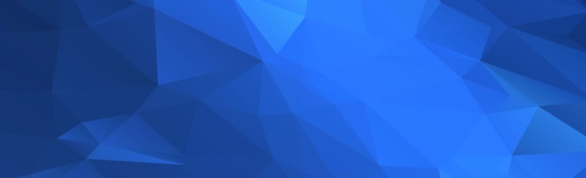 Abstract panoramic background with blue triangles - Vector illustration