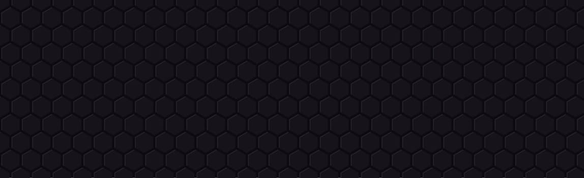 Dark hexagons on a black background - Vector illustration